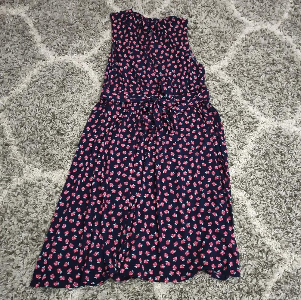 Leota Strawberry Field Faux Wrap Dress V Neck A Line XL - Picture 3 of 5